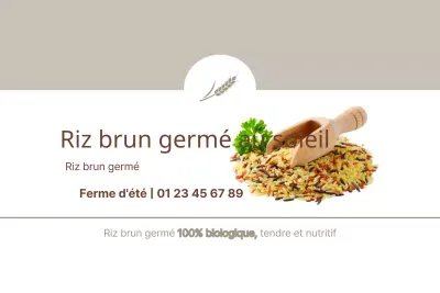 Riz brun germé au soleil