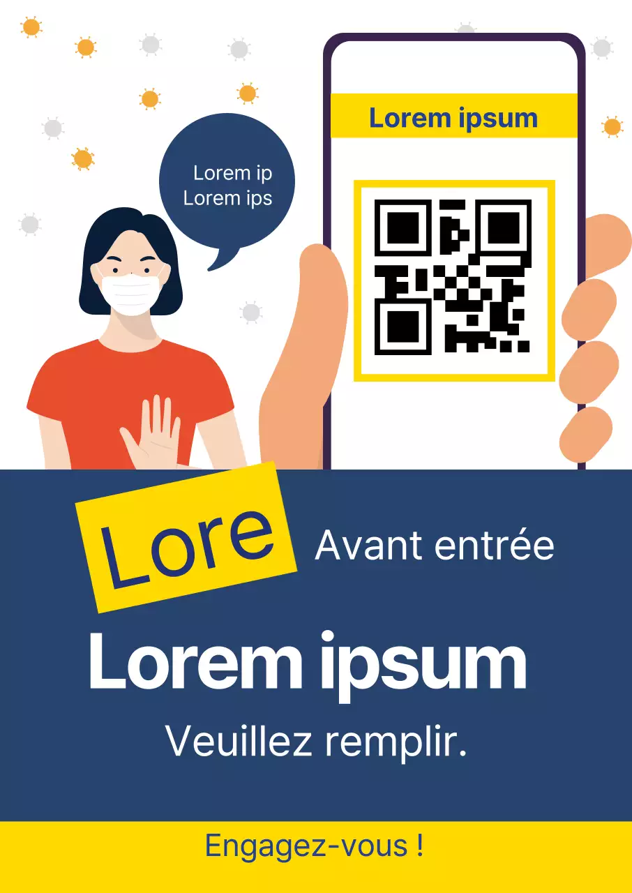 Étiquettes de signature en corona, illustrées en bleu et jaune, propres.