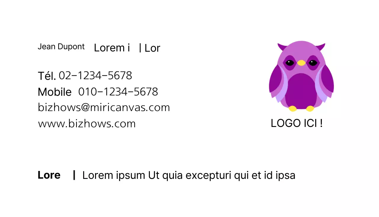 Cartes de visite personnalisées hibou