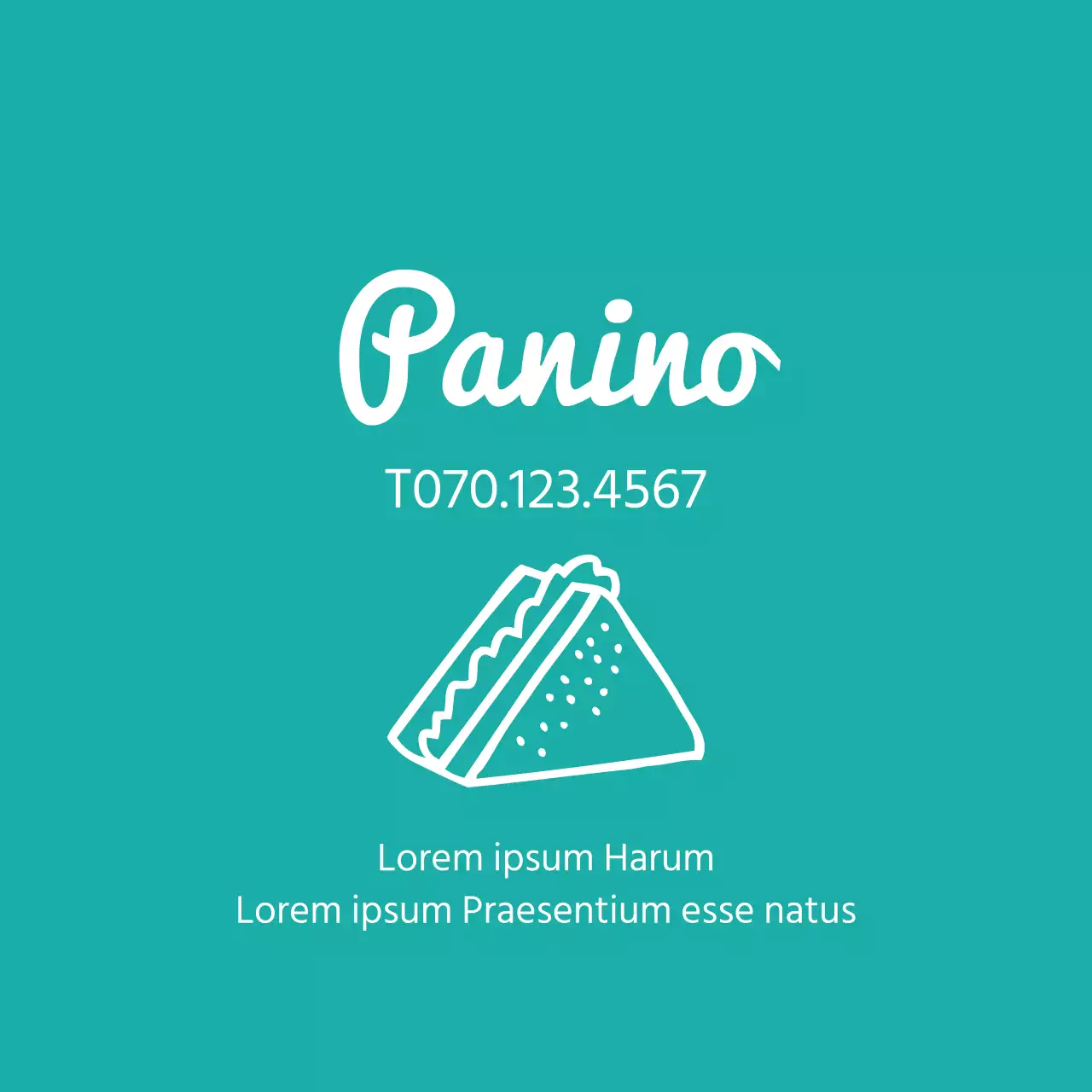 Icona semplice turchese etichetta panino