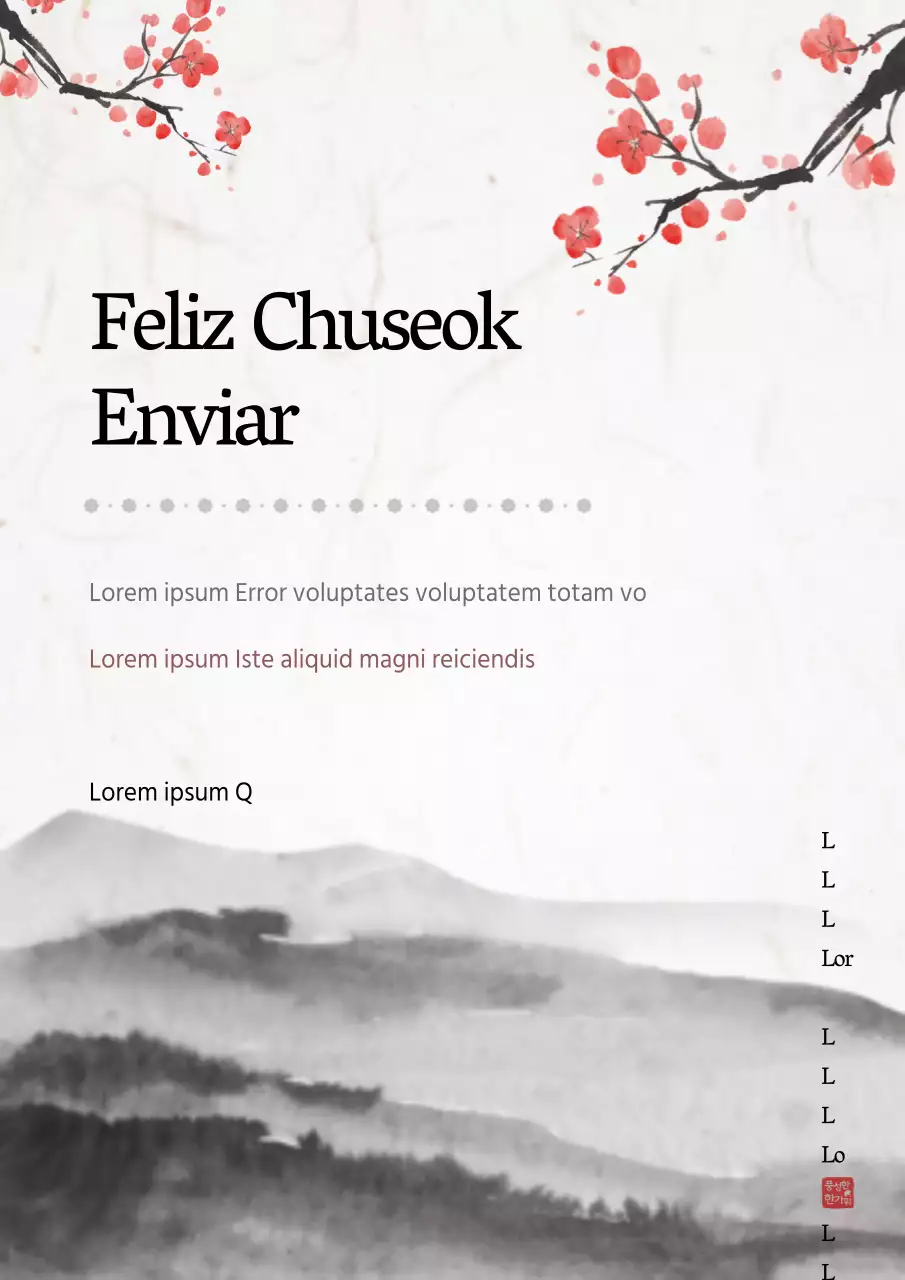 Cartaz de felicitações de ano novo simples orientalizado em cinzento