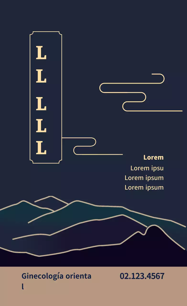 Etiqueta publicitaria azul de clínica de medicina tradicional oriental