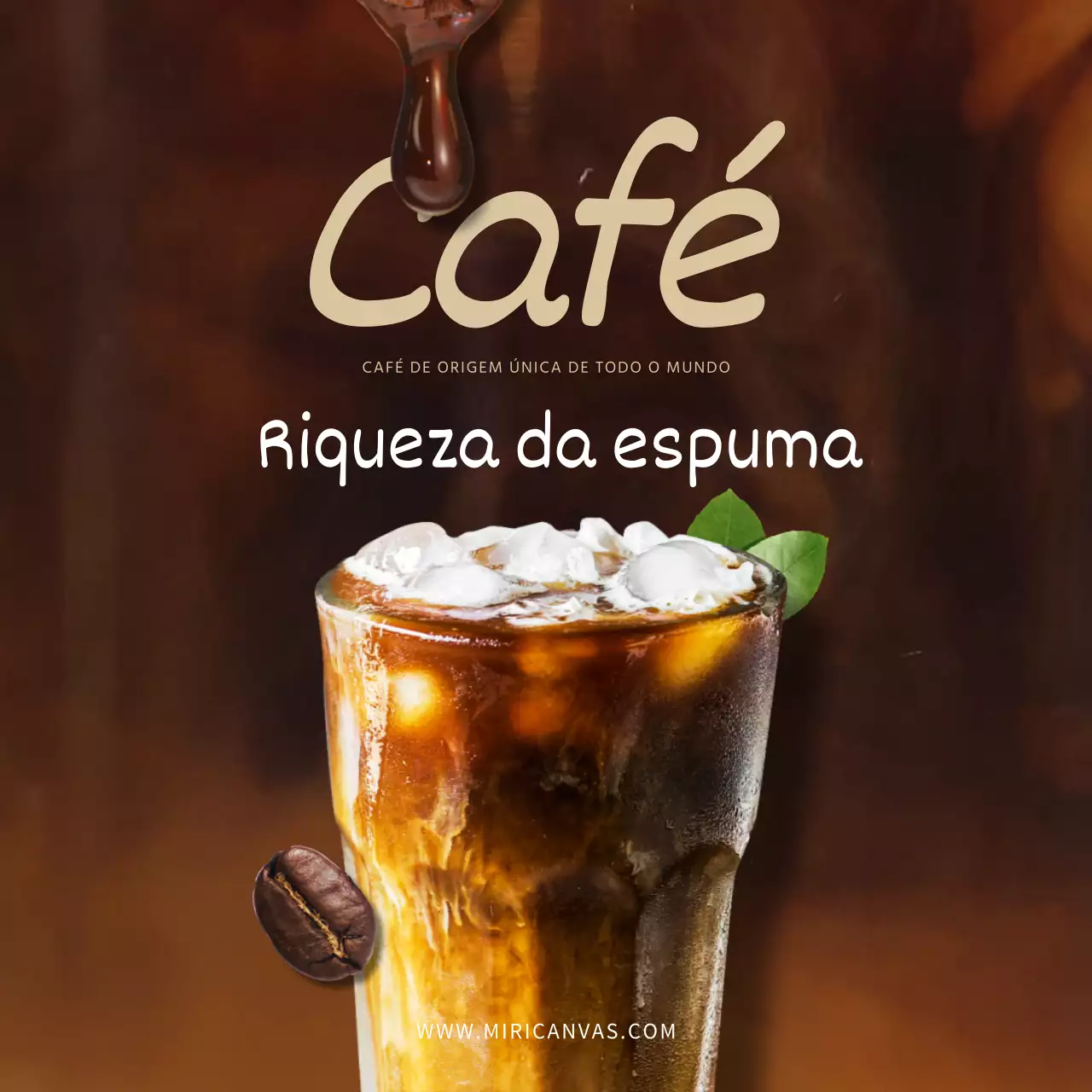 Vídeo de redes sociais com conceito publicitário de café castanho
