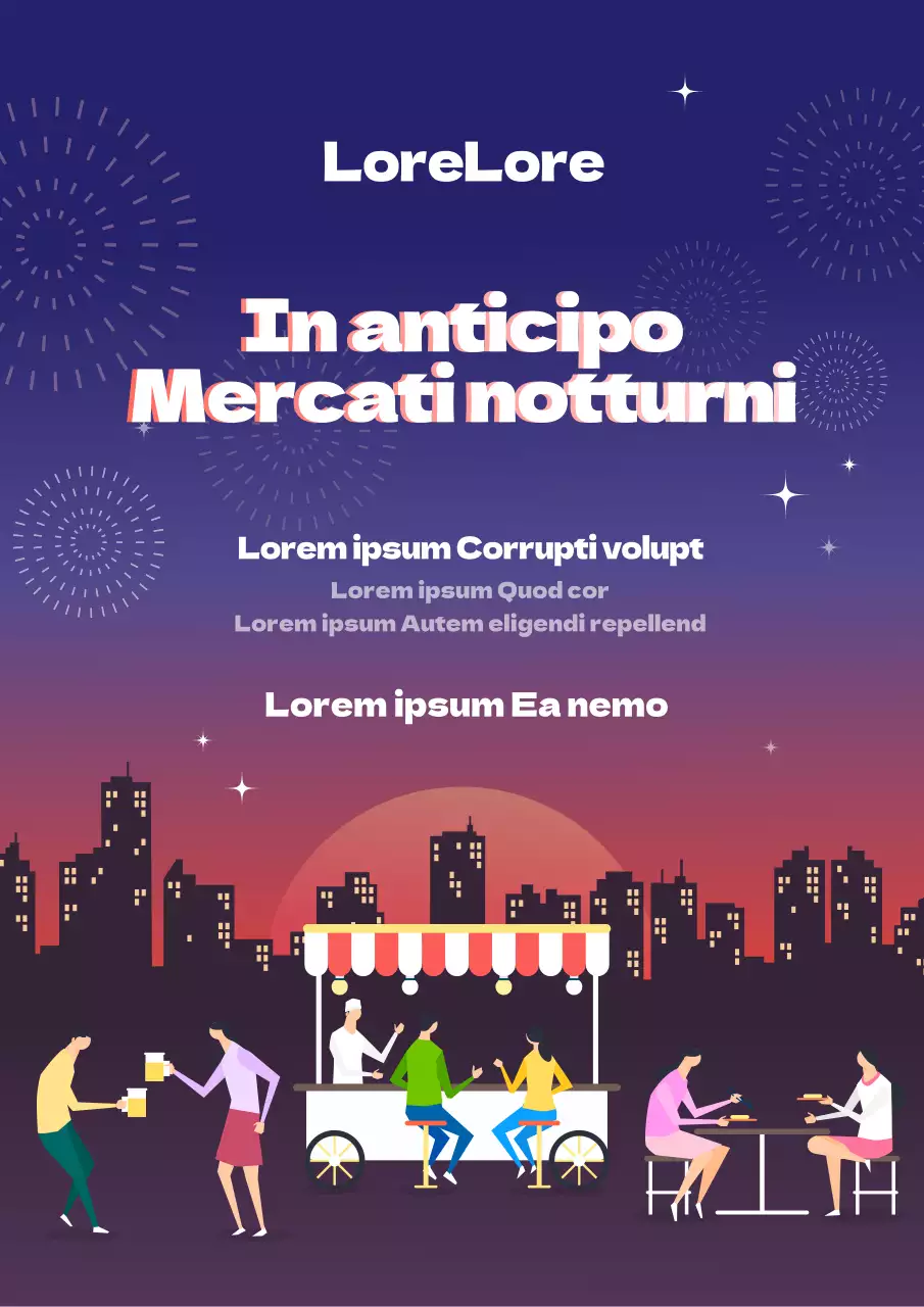 Eventi con paesaggi notturni blu