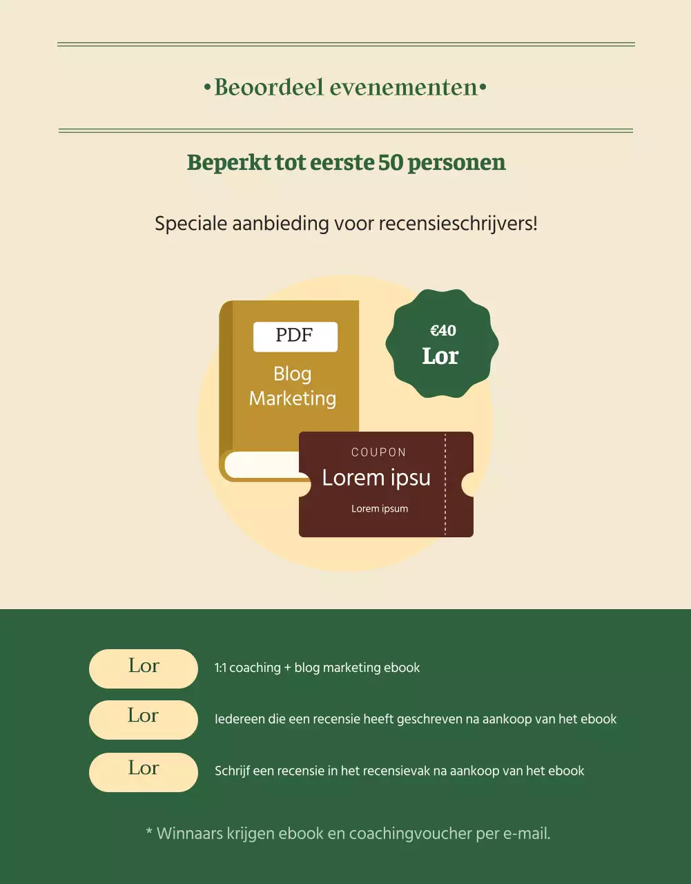 Een schone, groene ebookpagina