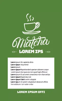 Lime groen geïllustreerd matcha latte poeder label