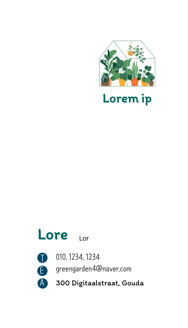 Keurig botanisch tuincafé met witte illustraties