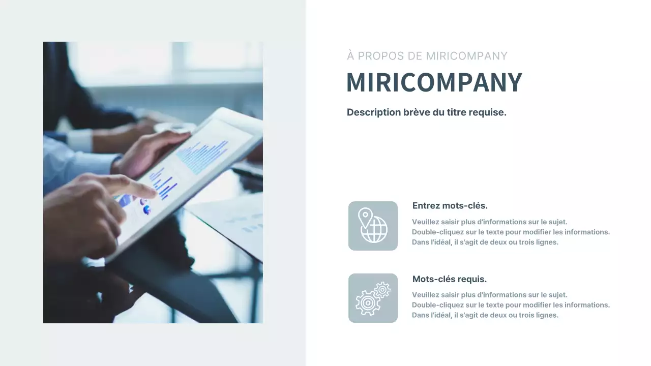 Présentation du plan d'affaires de l'entreprise dans la marine