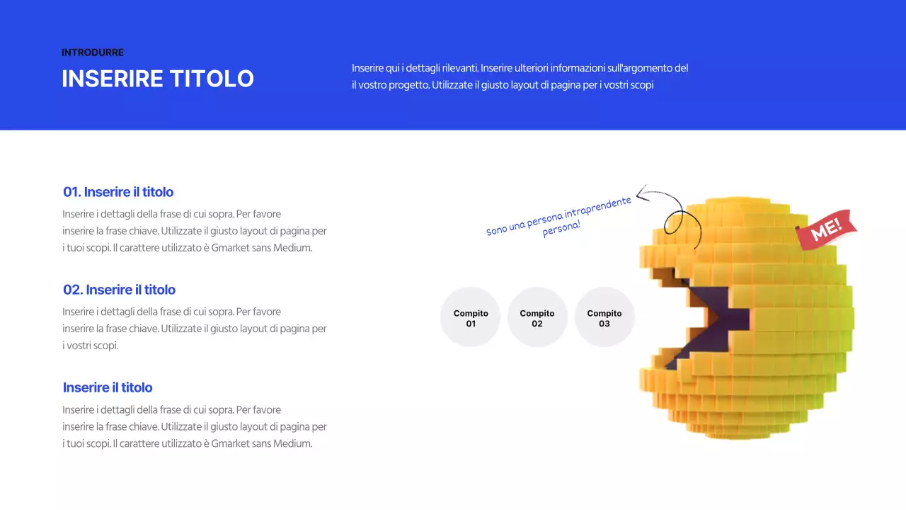 Portafoglio lavori blu e semplice