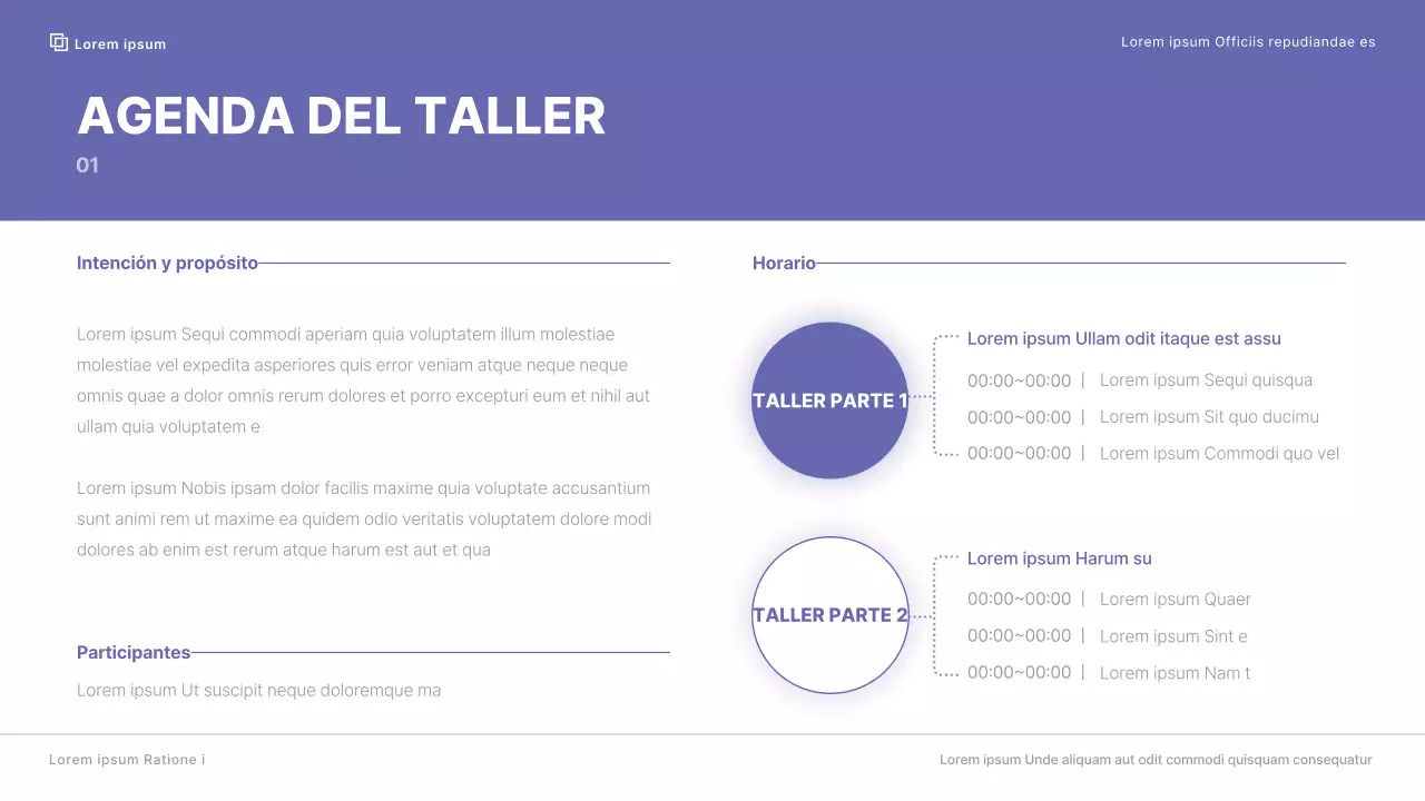 Taller de empresa con un esquema cromático limpio en colores berry ferry