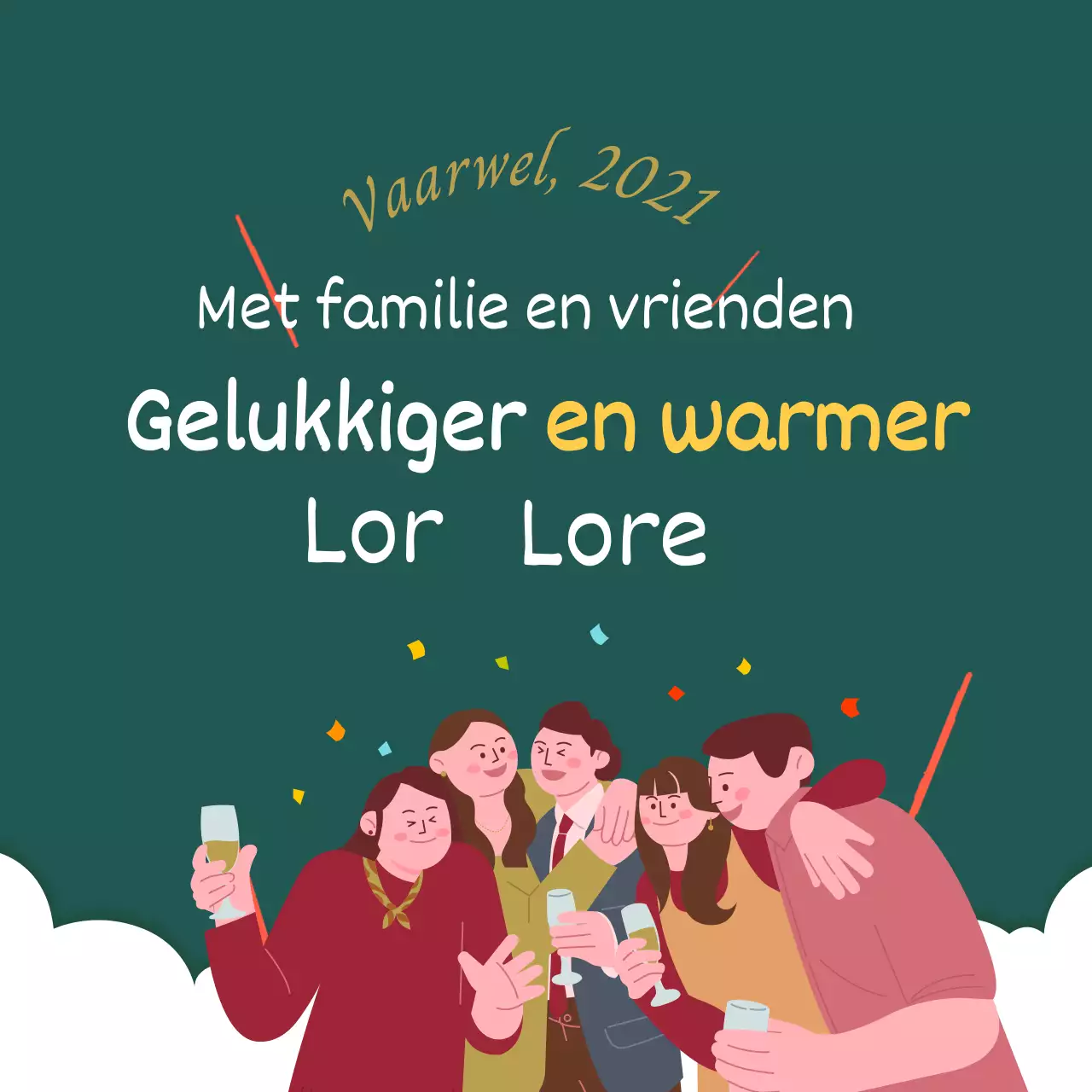 Groen geanimeerde geïllustreerde vakantiekaart