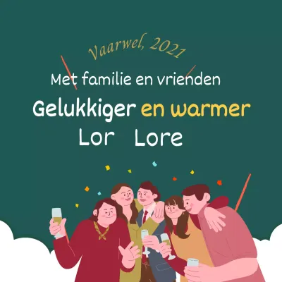 Groen geanimeerde geïllustreerde vakantiekaart