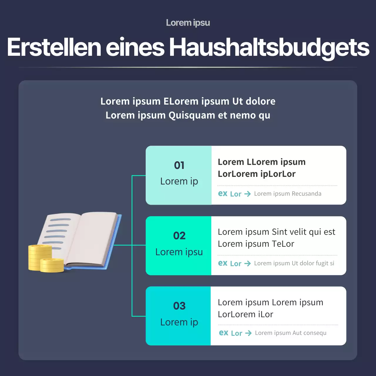 Navy Mint Neat Social Anfänger Finanzielle Bildung CardNews