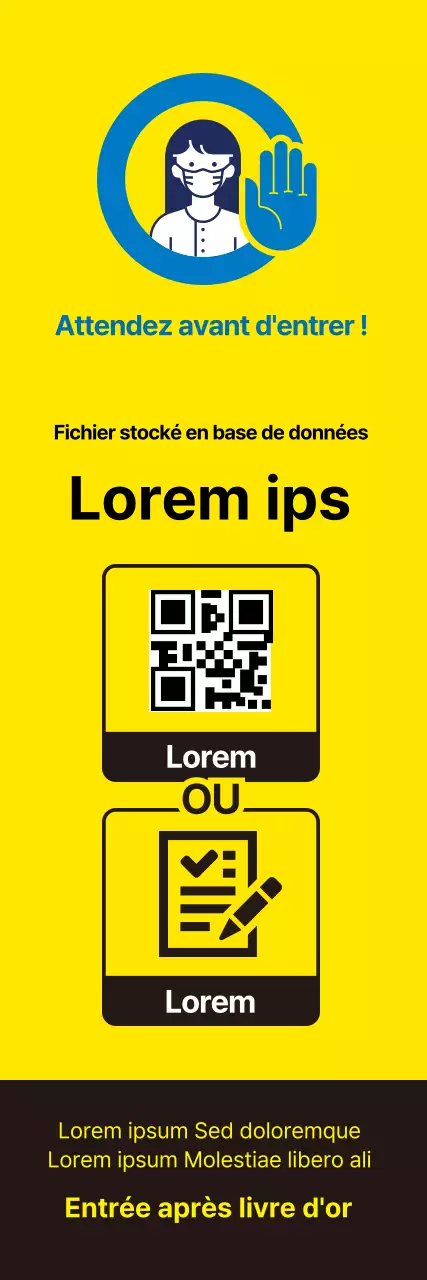 Étiquettes d'inscription pour le coronavirus, illustrées, bleues et soignées