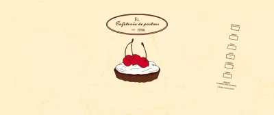 Promocione e informe a los cafés con un emotivo logotipo en marrón rojizo y amarillo pálido