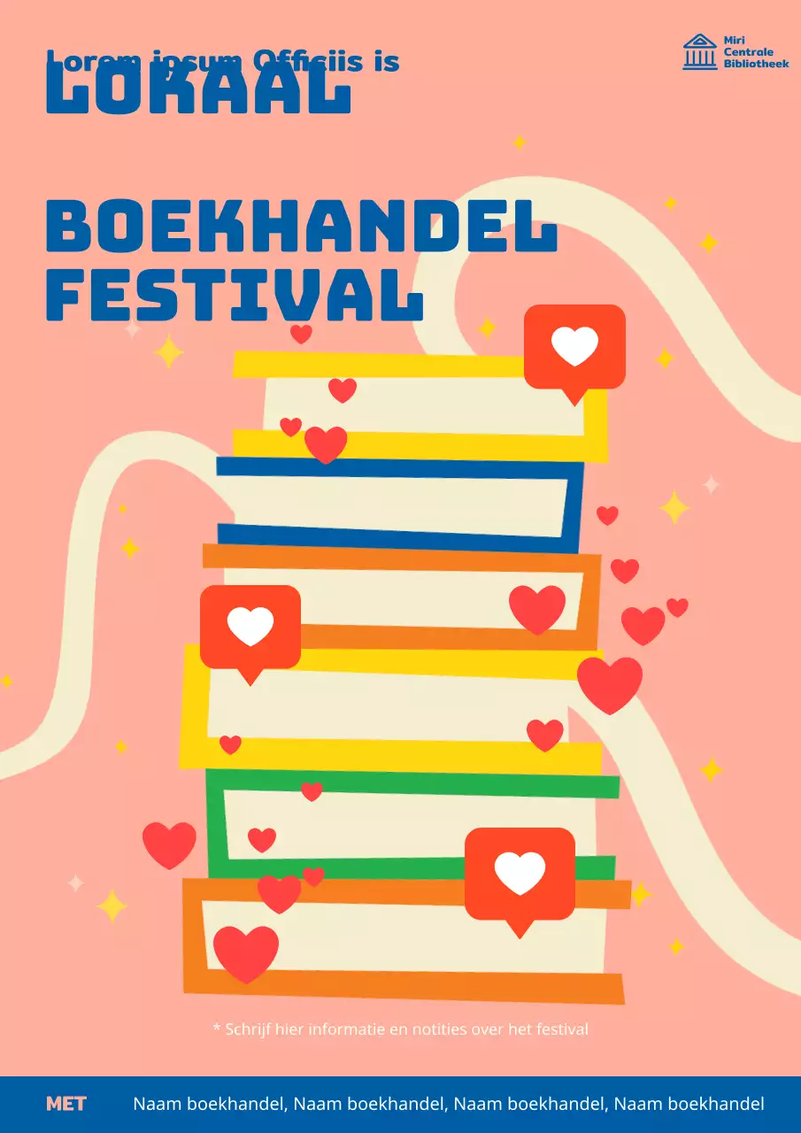 Schattige roze promotieposter