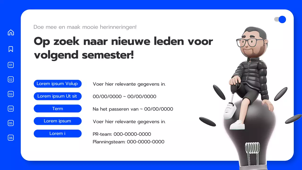 Universitaire convocatie in blauw 3D