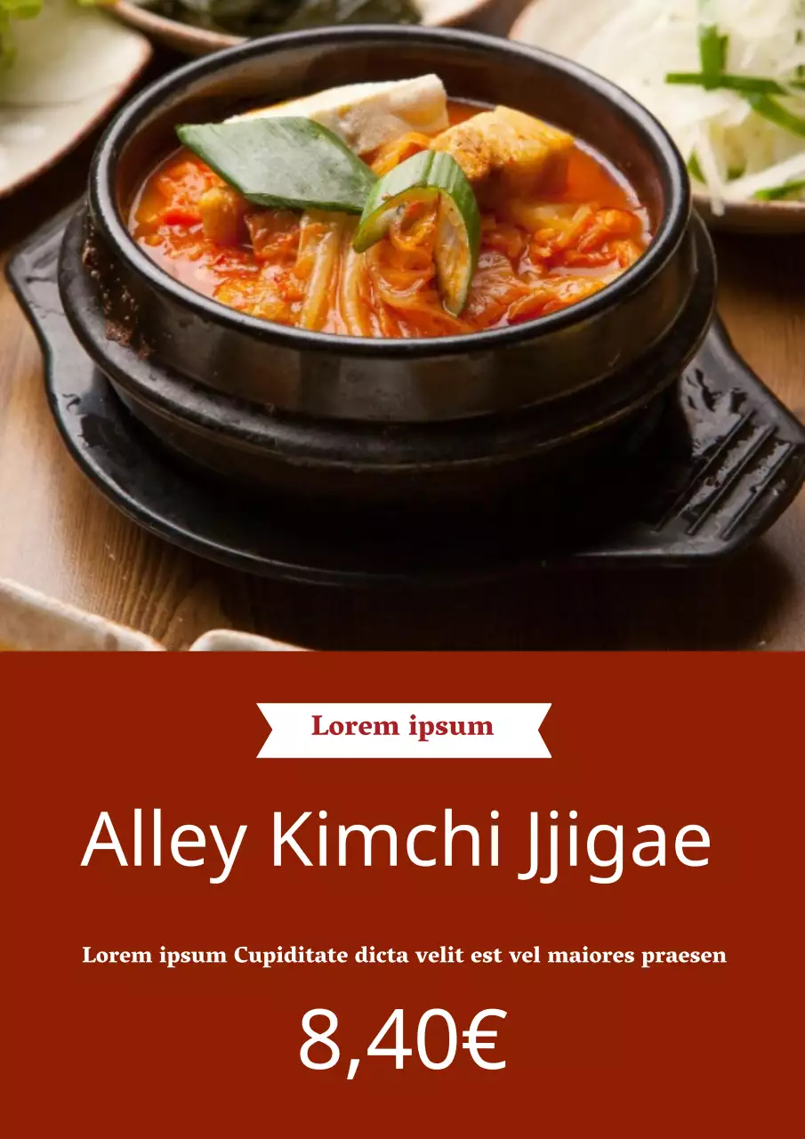 Menu Ramen em vermelho