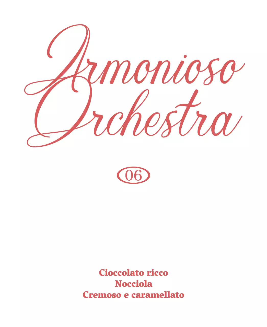 Caffè a goccia con accenti in corsivo bianco e rosso