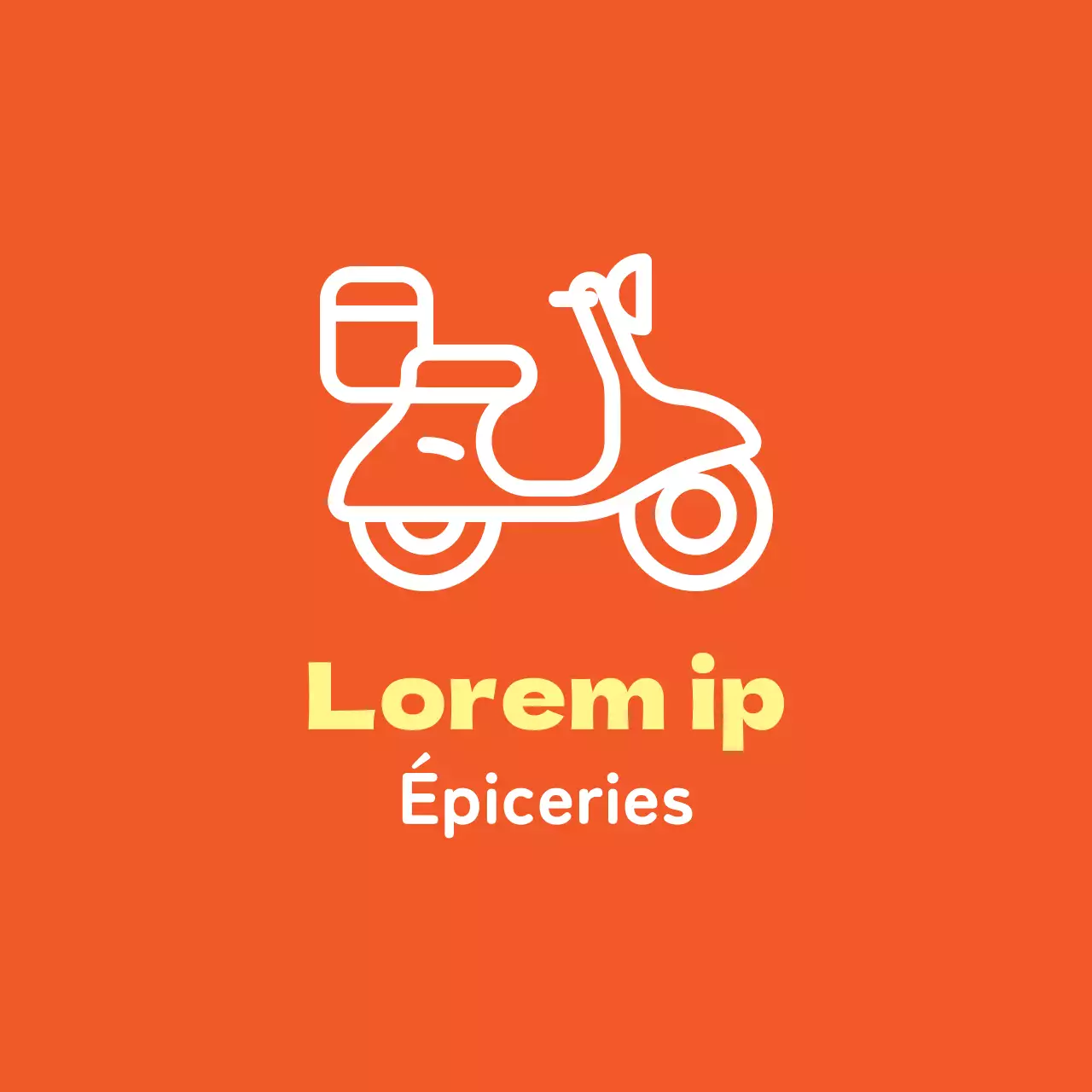 Étiquette jaune-orange illustrée et emballable en magasin