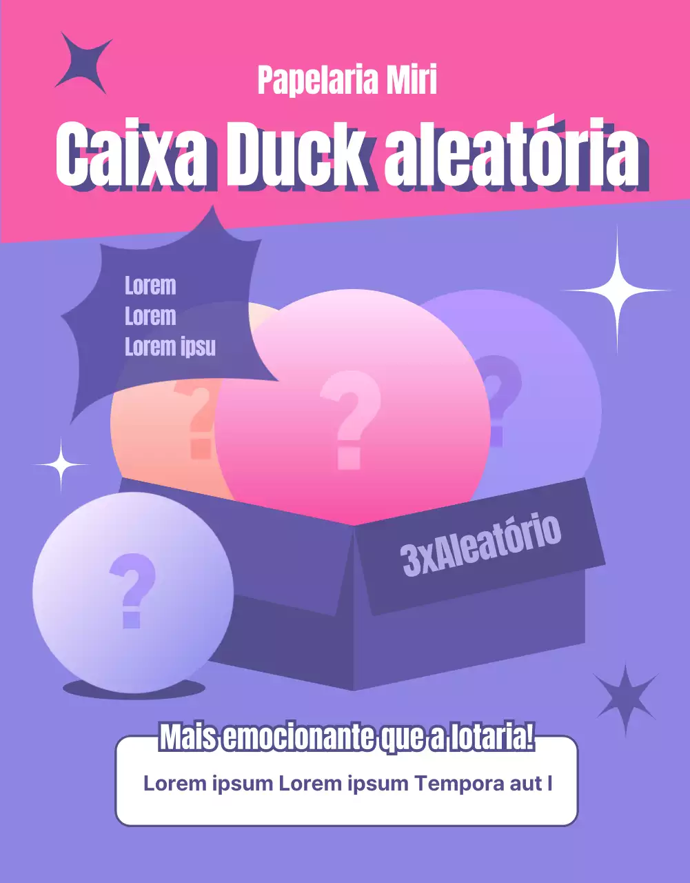 Sorteio de evento aleatório destacando esferas redondas cor-de-rosa e roxas