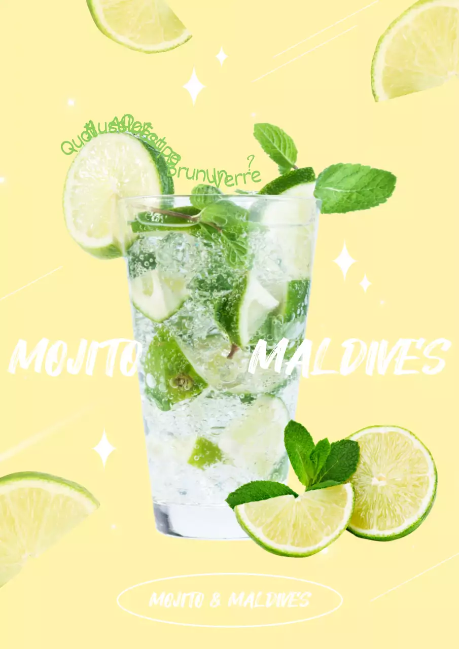 Mojito jaune, rempli de citron vert
