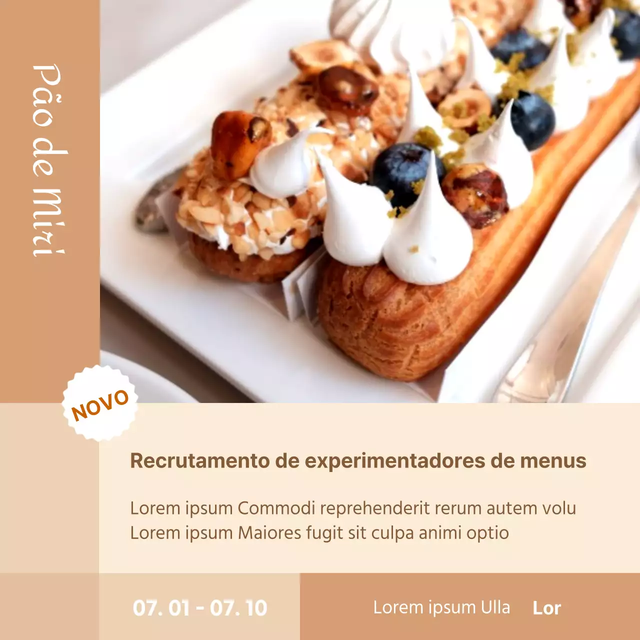 Teste gratuito do novo menu da padaria Brown