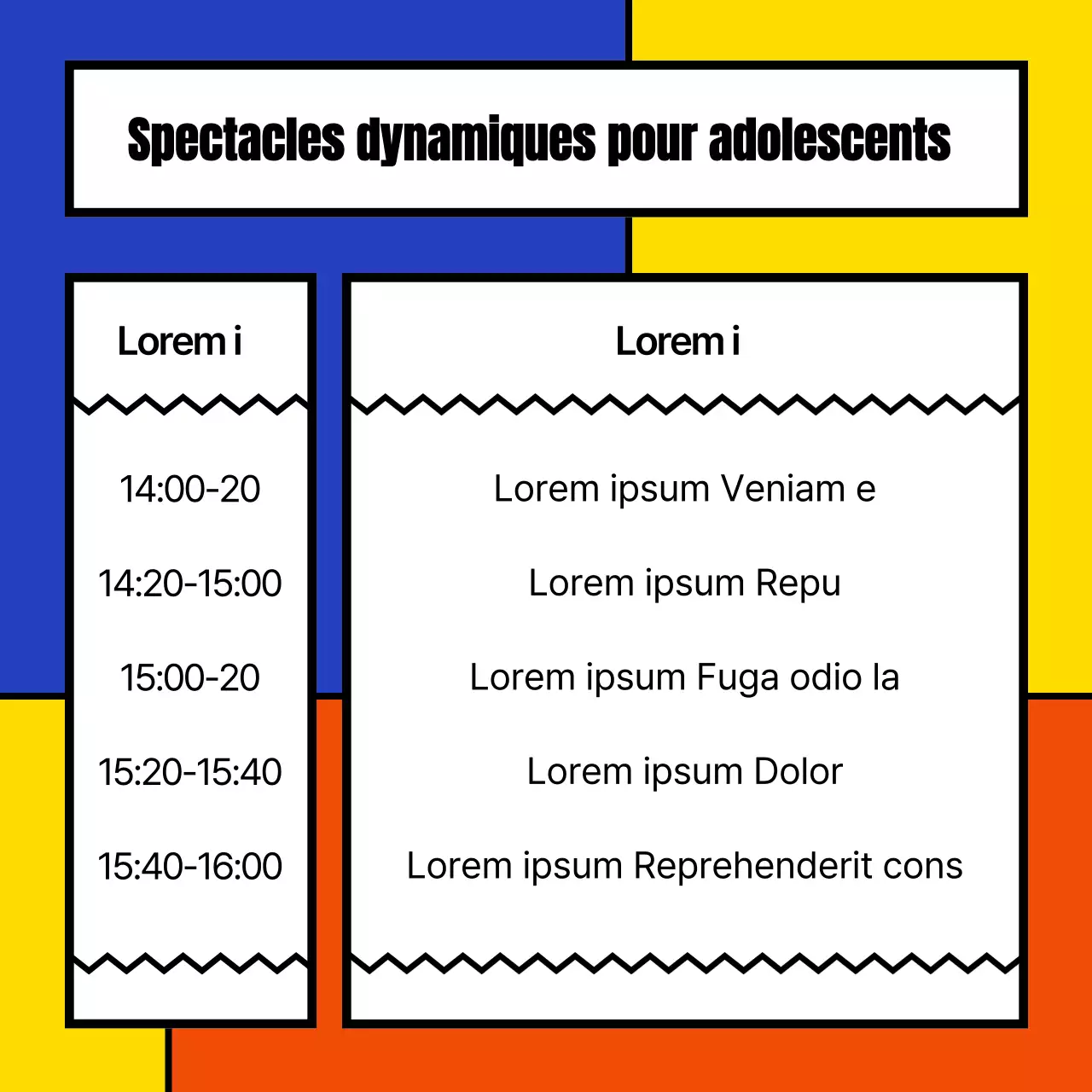 Une annonce de la fête de la jeunesse à carreaux géométriques et colorés