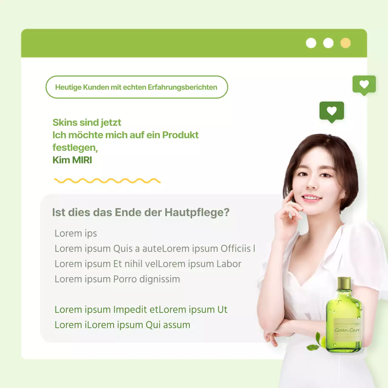 Veranstaltungen zur Überprüfung der Bio-Haut mit grünem Hintergrund