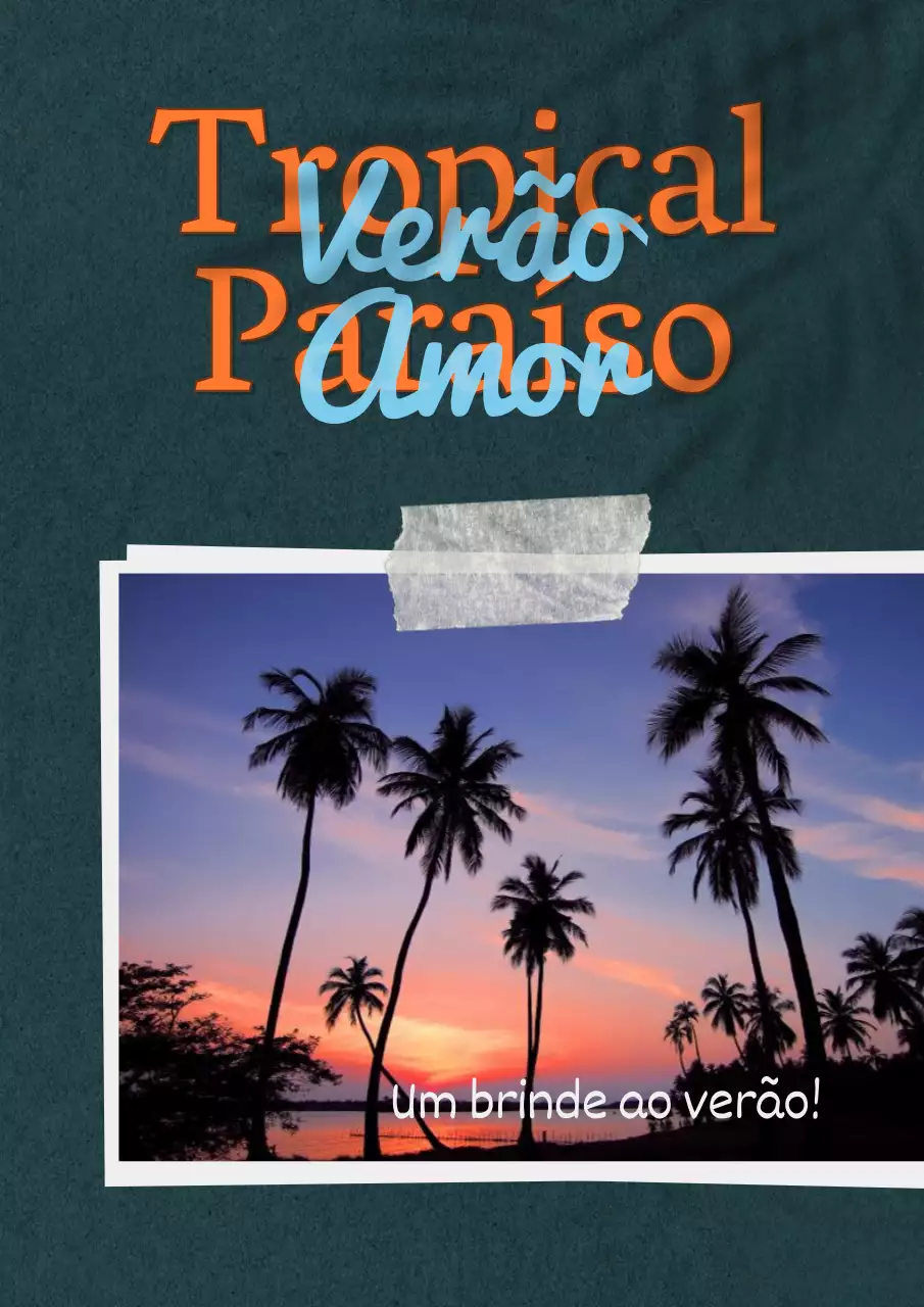 Arte polaroid de palmeiras sobre um fundo verde