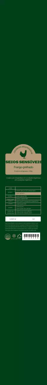 Rótulo do lombo de frango com logótipo verde