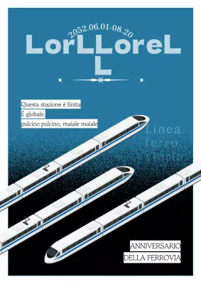 Giornata mondiale della ferrovia con effetto grana scura nera su sfondo blu