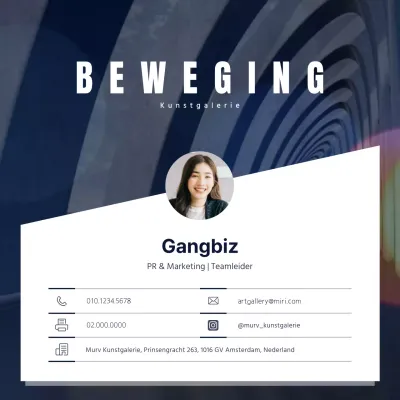 Eenvoudig concept mobiel profiel visitekaartje in donker marineblauw en wit