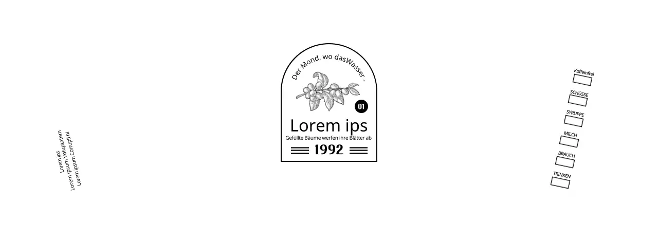 Bewerben und informieren Sie Ihr Café mit einem sauberen, schwarz-weißen Emblem-Logo