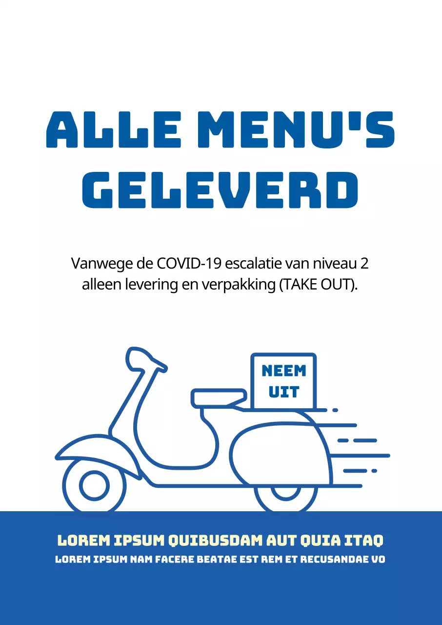 Blauwe illustratie COVID-19 winkelverpakking levering