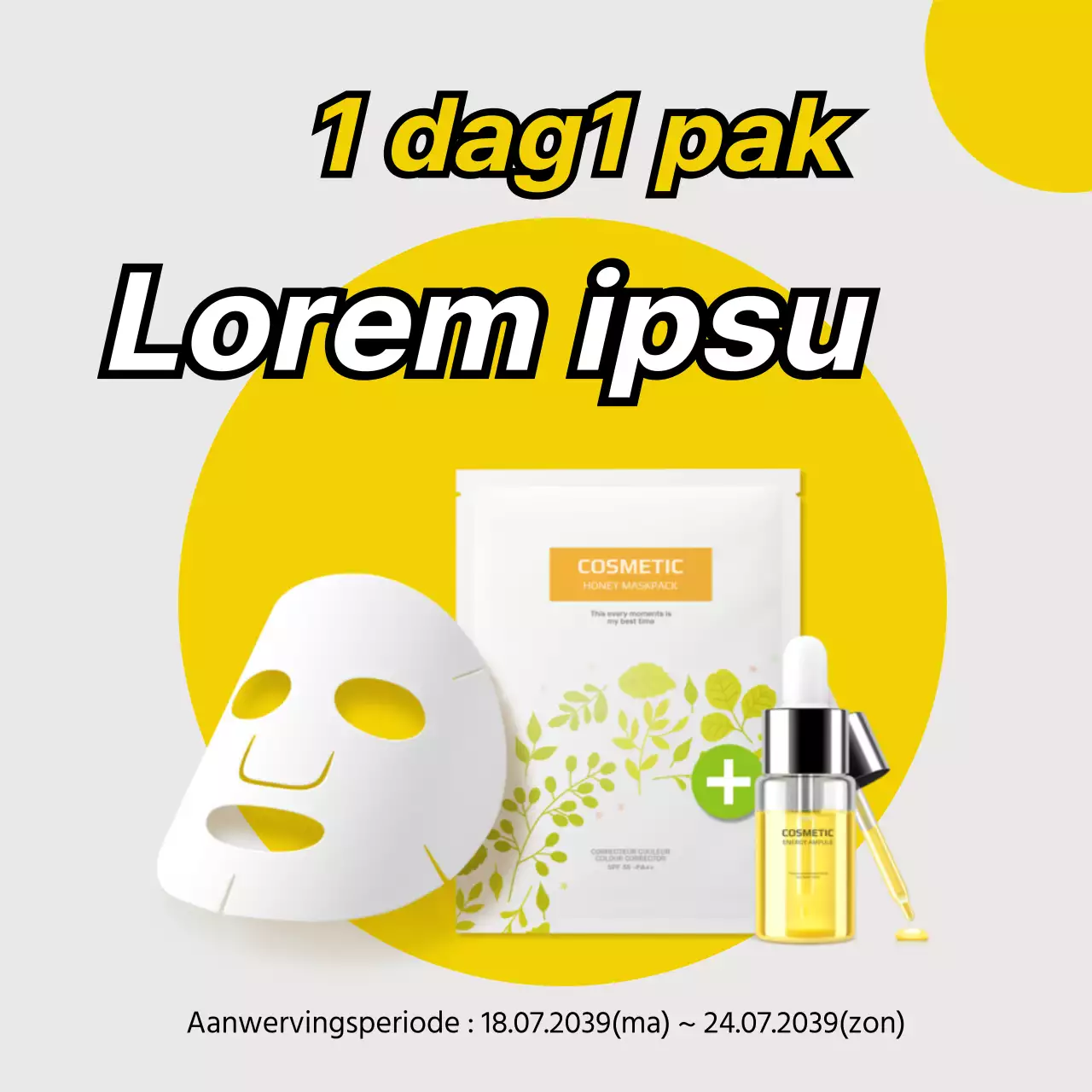 Geel 1 dag 1 pak Beauty Experience Group Werving van Masker Experience Group