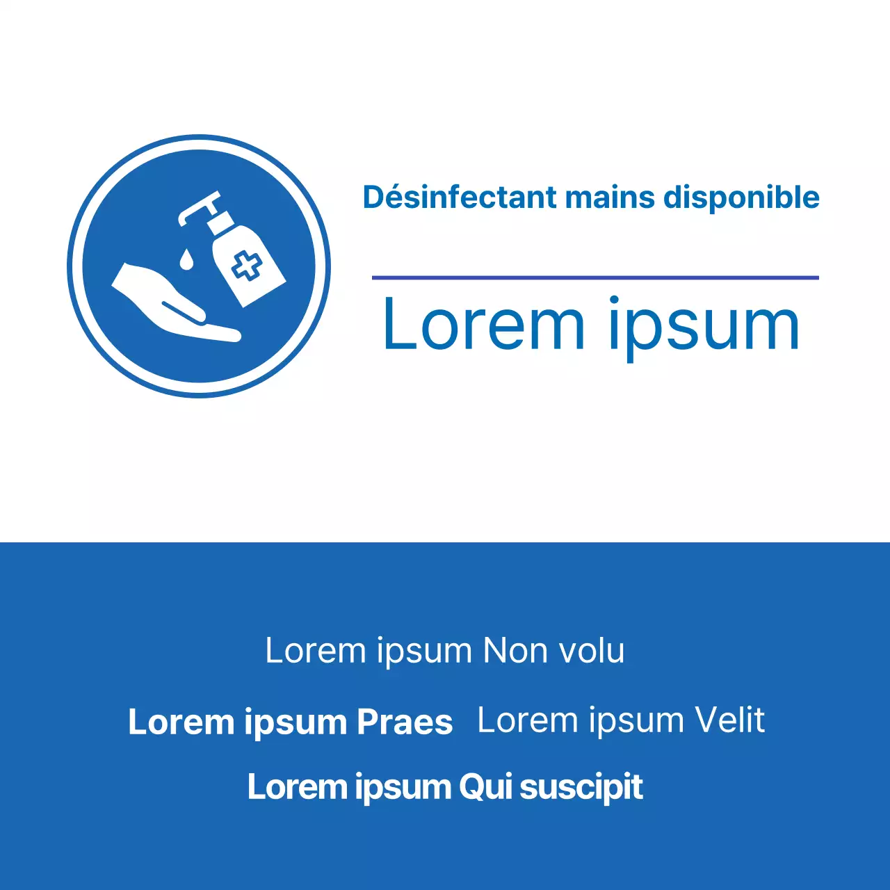 bleu rouge illustration corona prévention désinfection