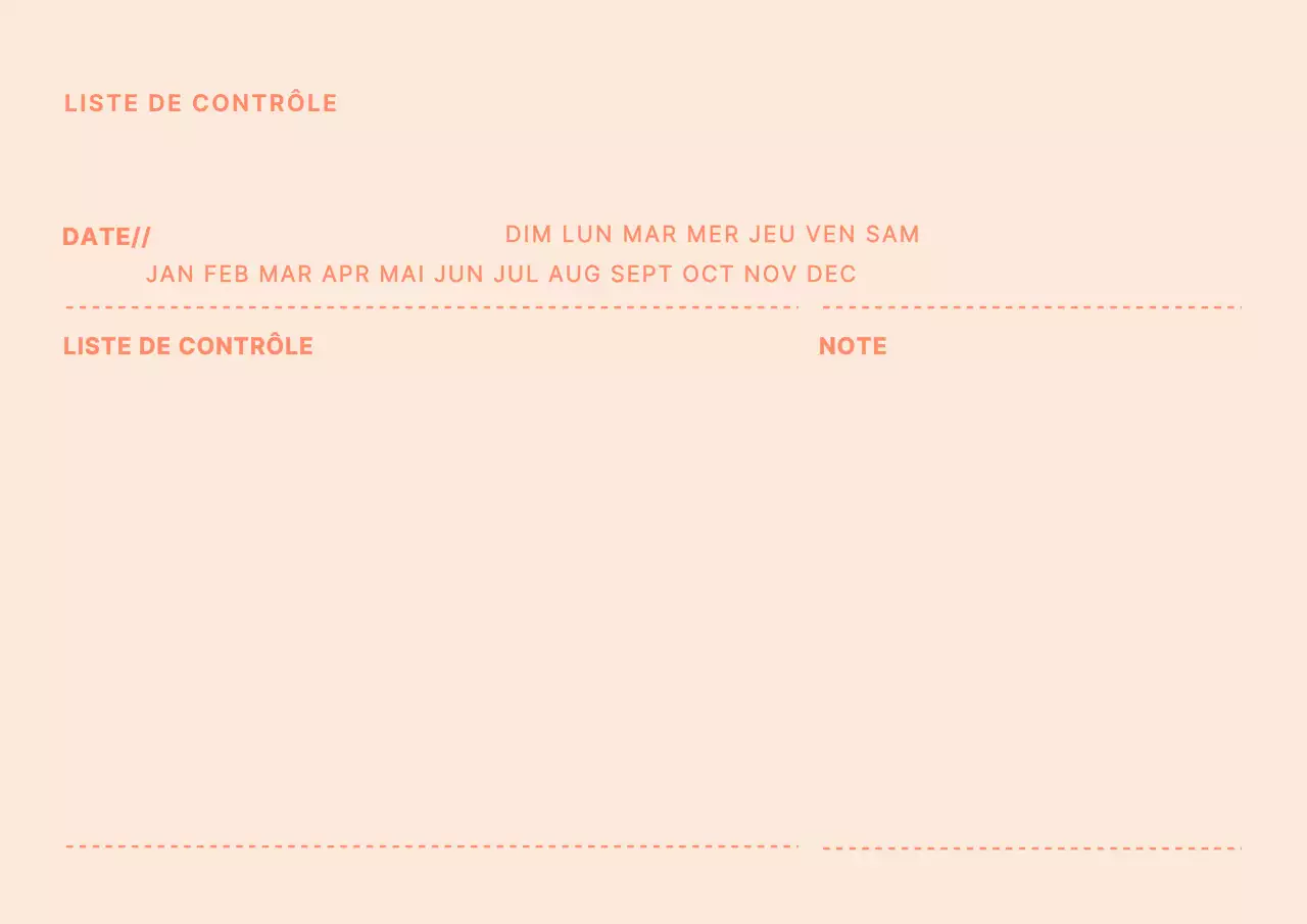 Liste de contrôle en pointillés avec un concept simple en orange