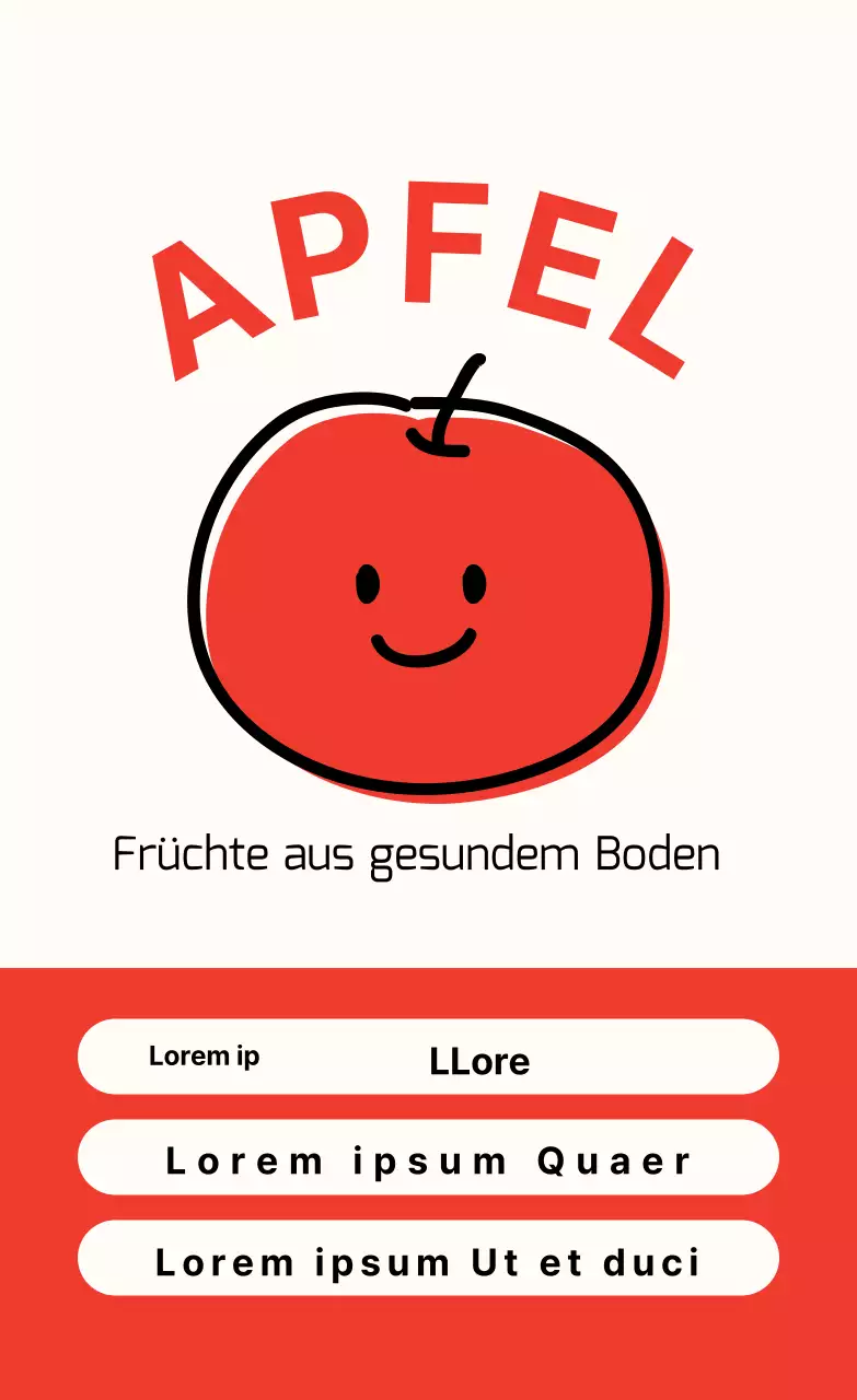 Niedlicher vertikaler Apfelaufkleber