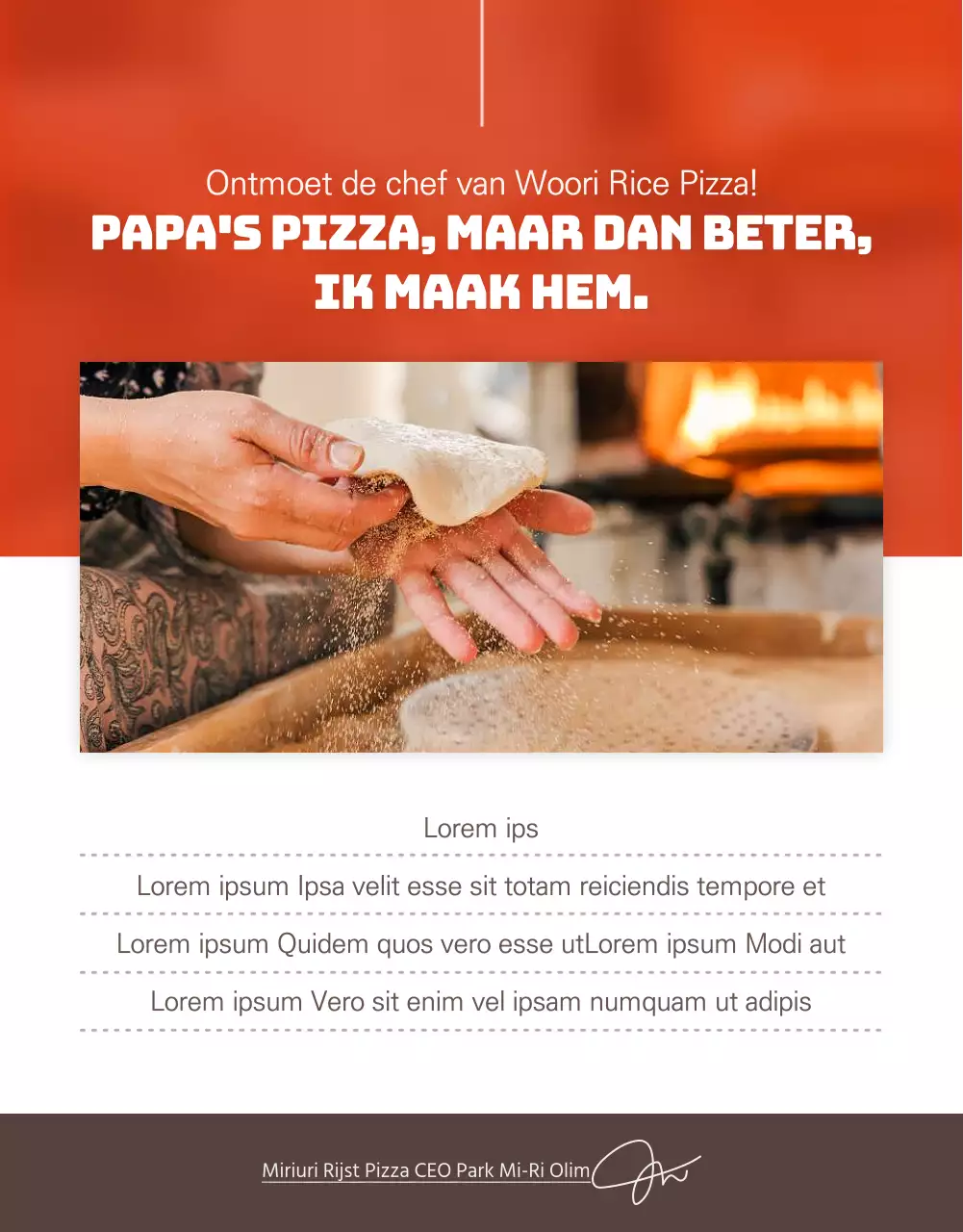 Promoot de verkoop van een eenvoudige pizza met rode Koreaanse rijst