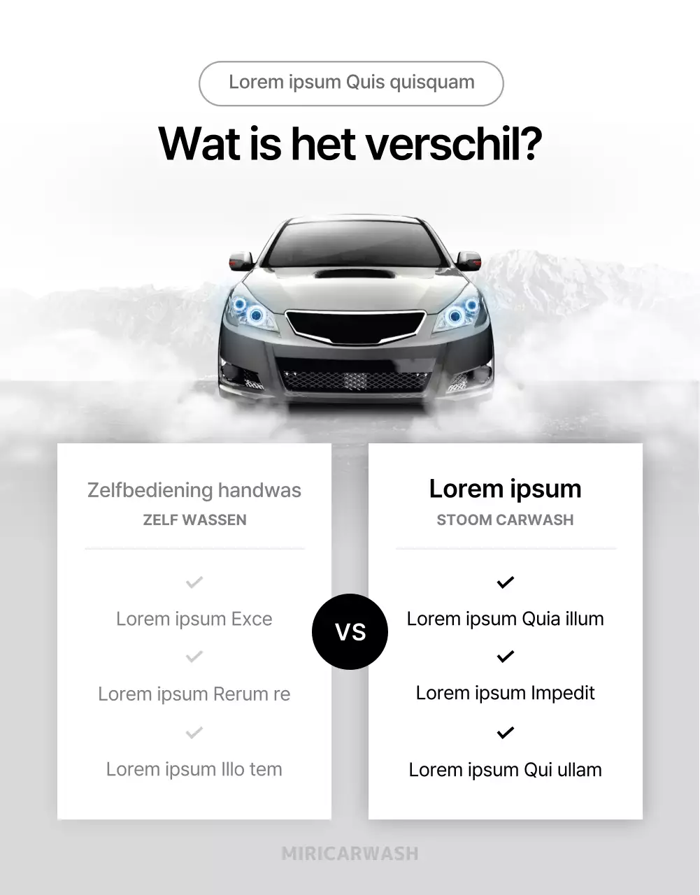 Witte en zwarte autowasstraat