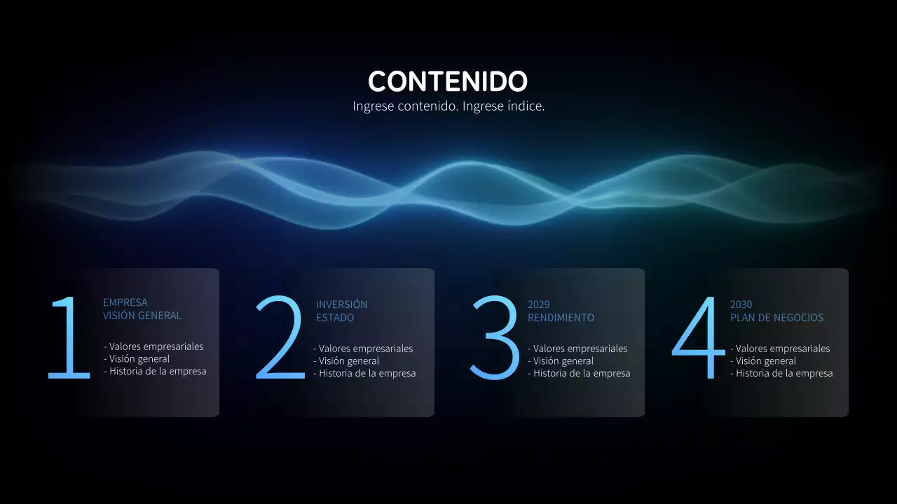 Plan de negocio anual de automoción con concepto de gráficos en movimiento azul y negro