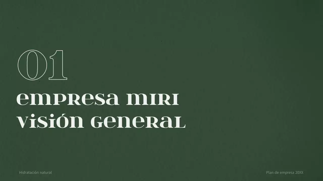 Plan de negocio para un concepto de dermocosmética verde oscuro