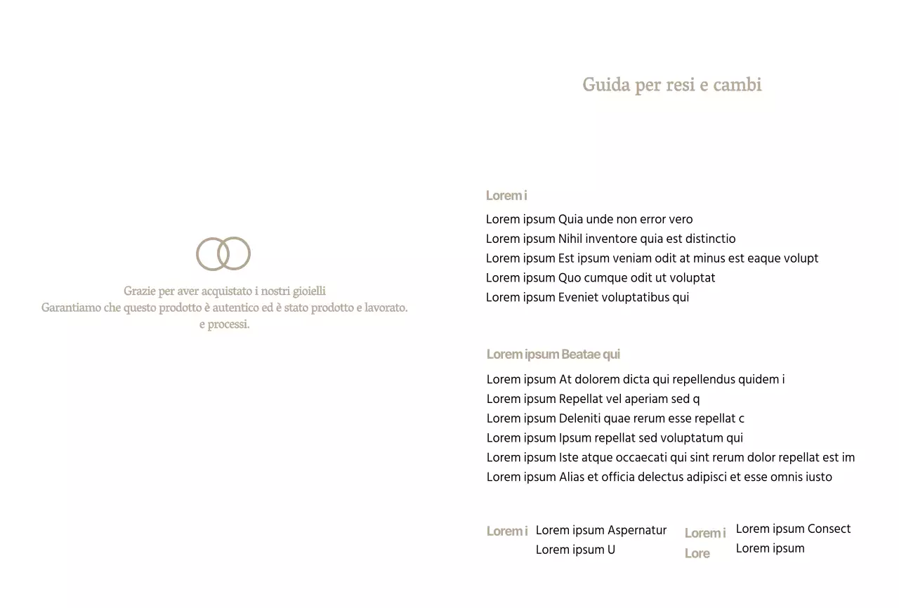 Cartolina di scambio della gioielleria di lusso beige