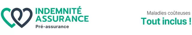 Promouvoir un produit d'assurance à l'aide d'un logo et d'un texte turquoise et noir pour l'assurance dommages.