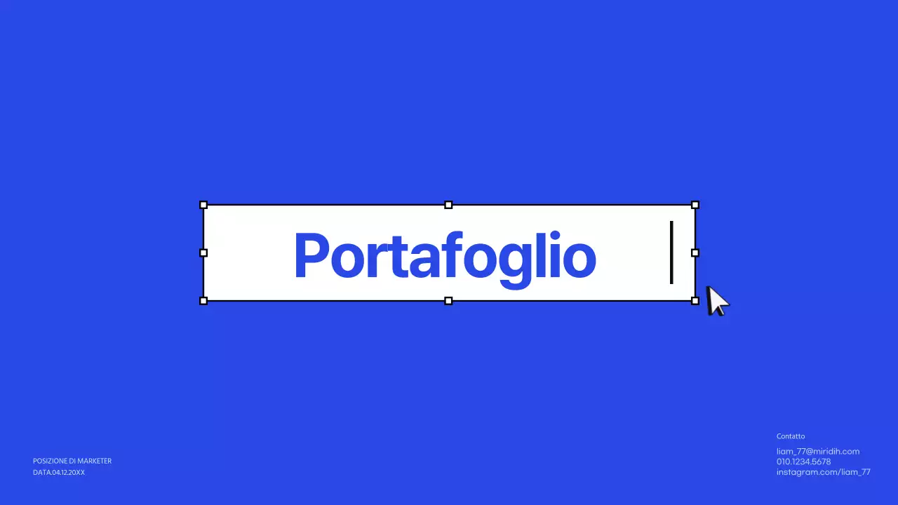 Portafoglio lavori blu e semplice