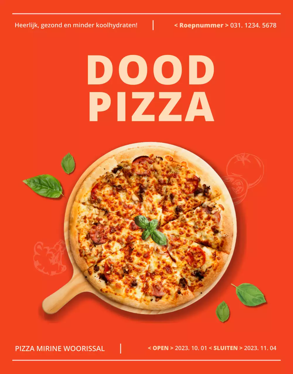 Promoot de verkoop van een eenvoudige pizza met rode Koreaanse rijst