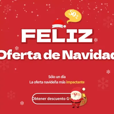 Rebajas navideñas en rojo y blanco
