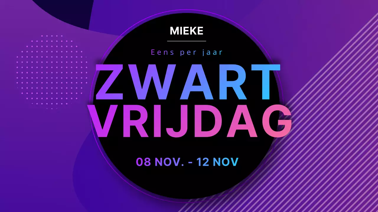 Zwarte vrijdag banner in paars en zwart