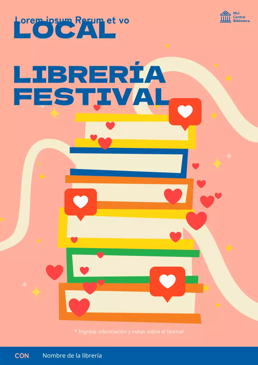 Bonito cartel promocional rosa